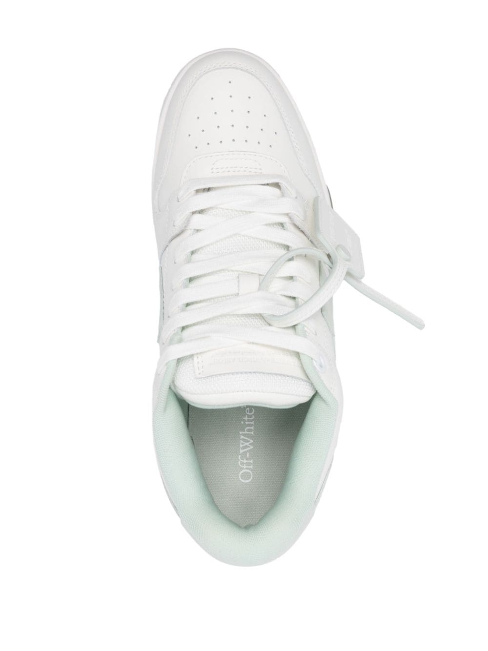 Off-White Low Top Sneakers in Green and White image 2