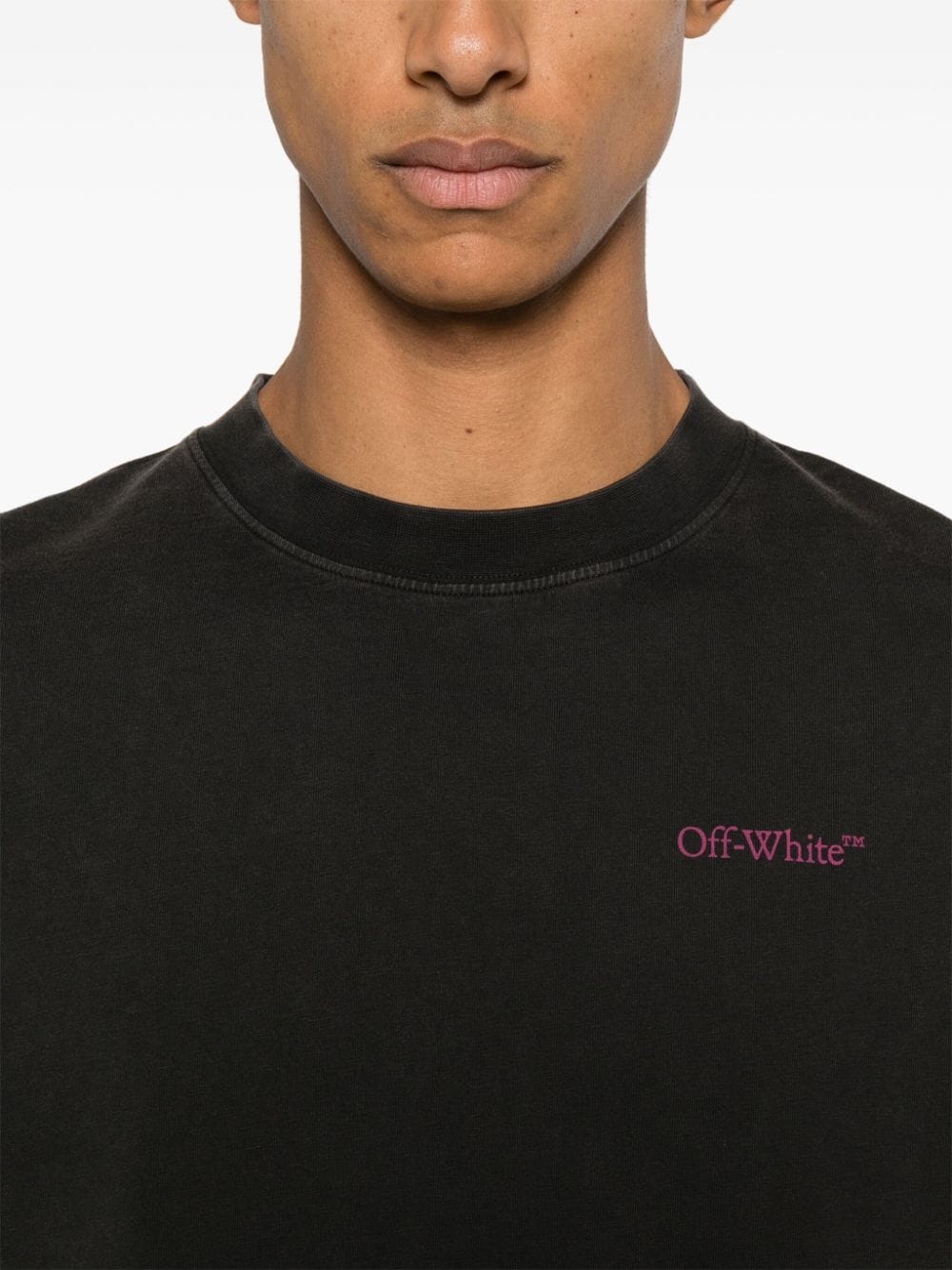 Off-White Black T-Shirt with Logo Print image 2