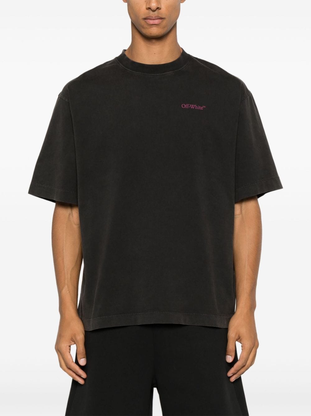 Off-White Black T-Shirt with Logo Print image 3