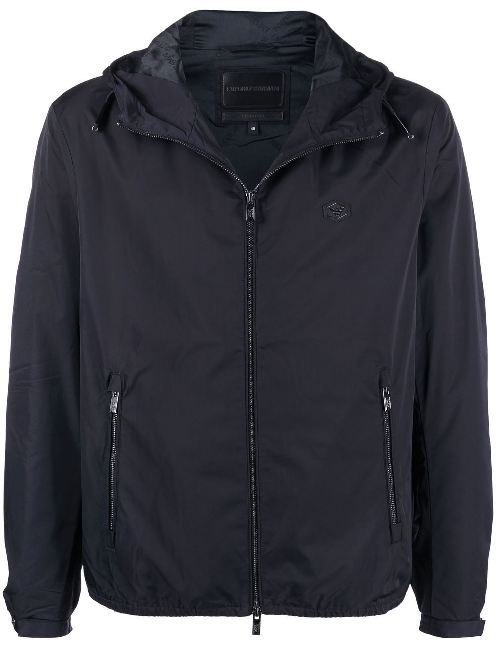 Emporio Armani Blue Logo Patch Coat image 0