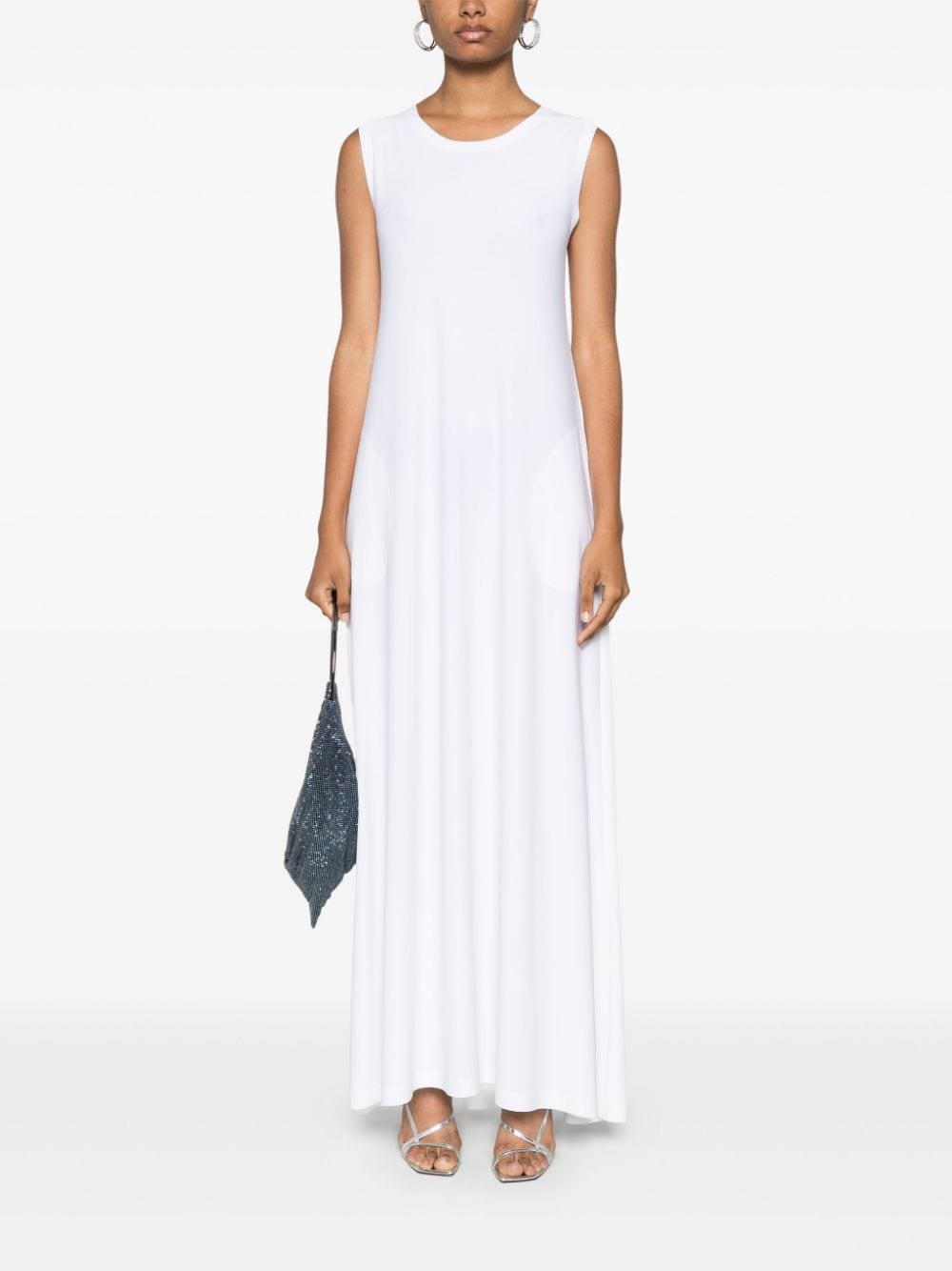 Norma Kamali White Stretch-Jersey A-Line Dress image 1