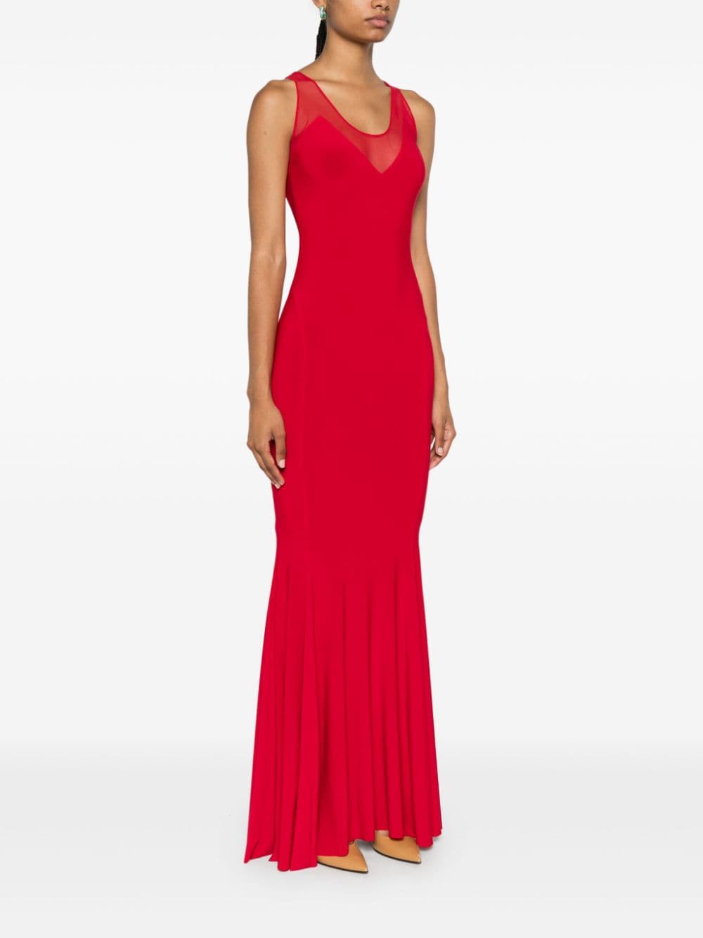 Norma Kamali Red Stretch-Jersey Sleeveless Maxi Dress image 3