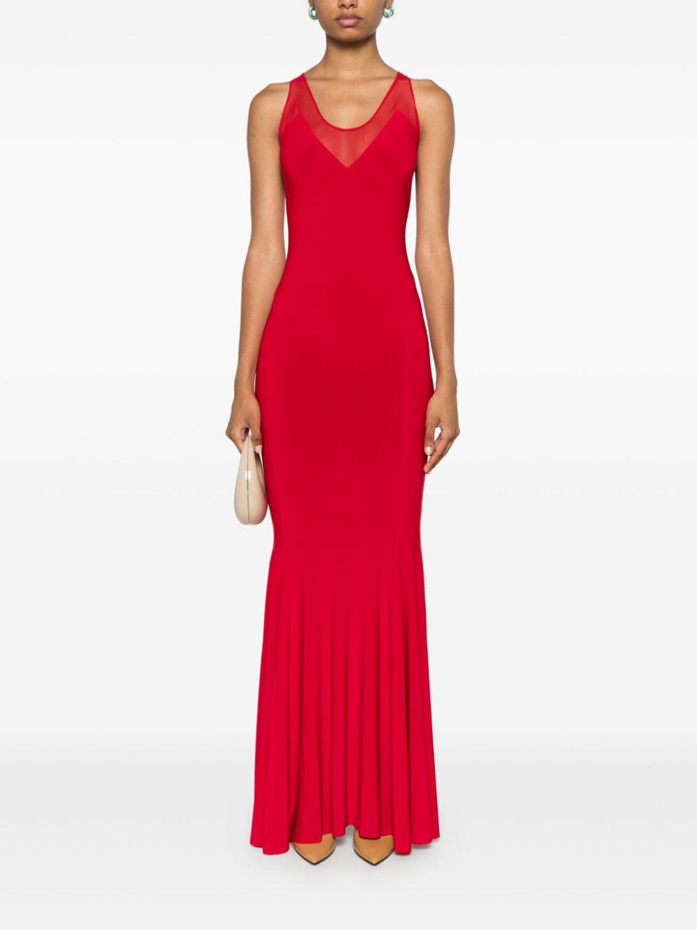 Norma Kamali Red Stretch-Jersey Sleeveless Maxi Dress image 4