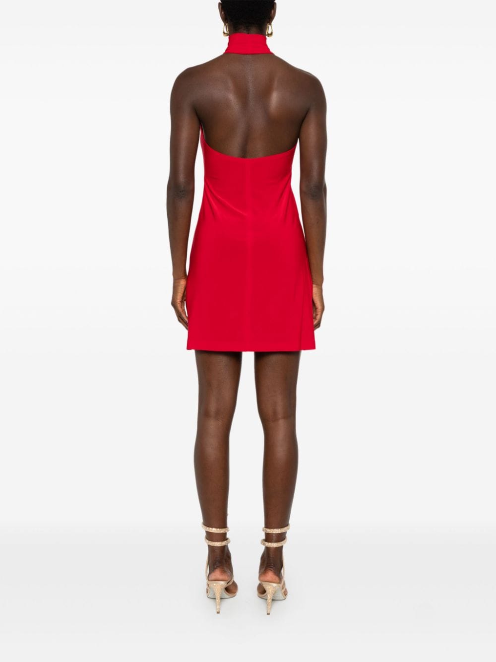 Norma Kamali Red Stretch Jersey Sleeveless Dress image 3