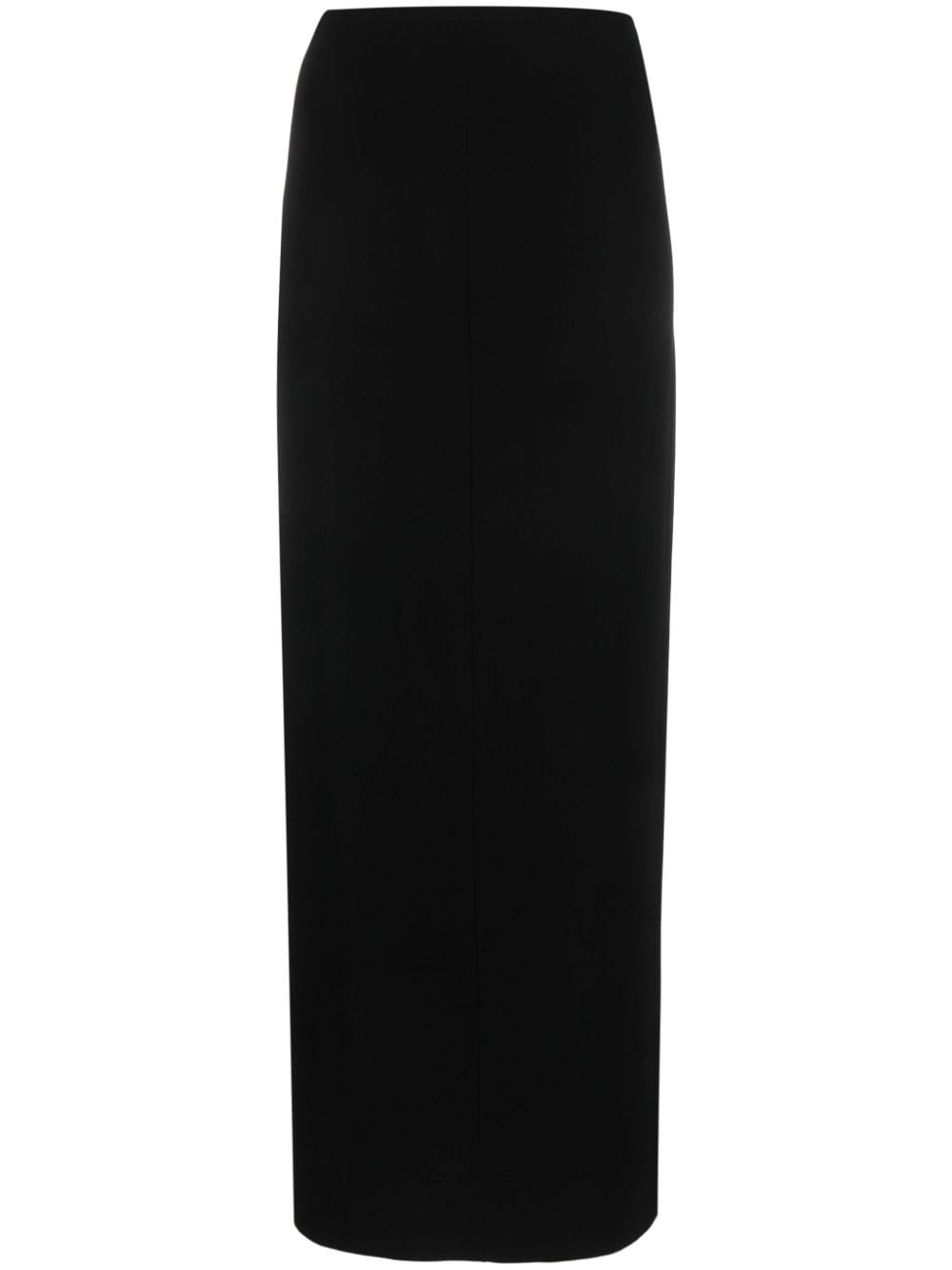 Norma Kamali Black Stretch Side Slit High Waist Skirt image 0