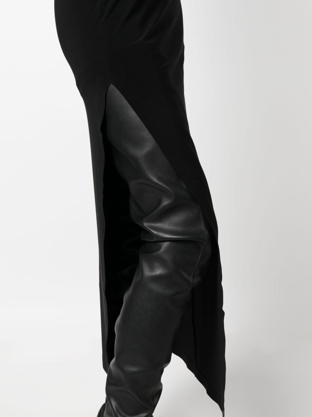 Norma Kamali Black Stretch Side Slit High Waist Skirt image 2