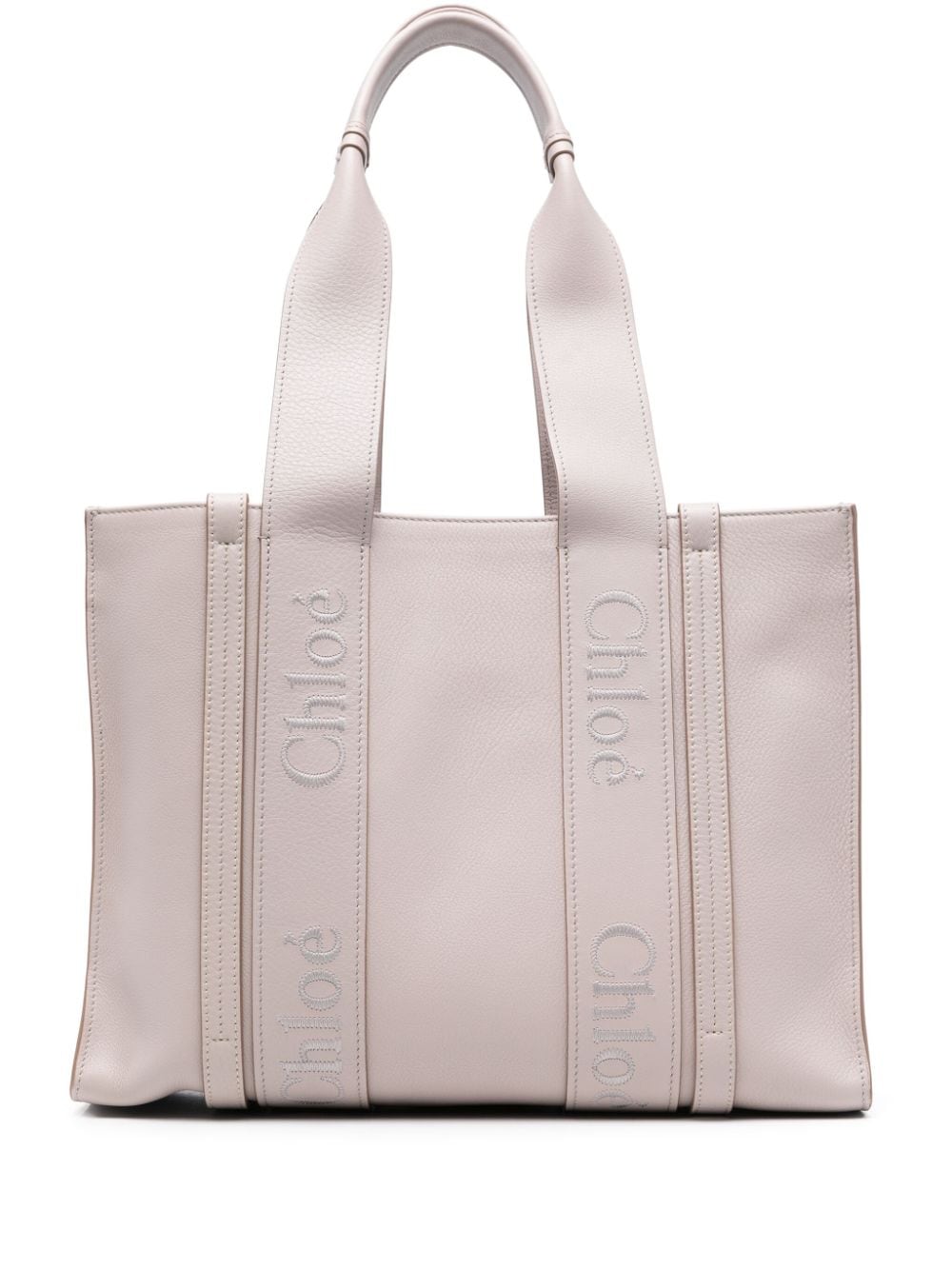 Chloé Grey Calfskin Leather Handbag with Woody Ribbon image 0