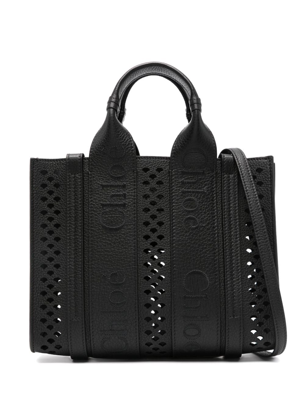 Chloé Grained Calfskin Leather Tote Bag - Black image 0