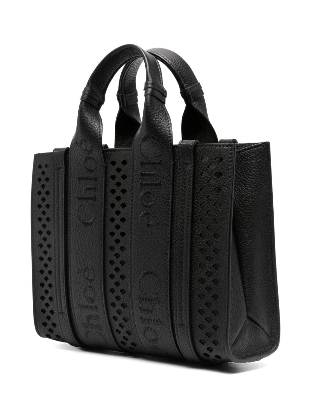 Chloé Grained Calfskin Leather Tote Bag - Black image 3