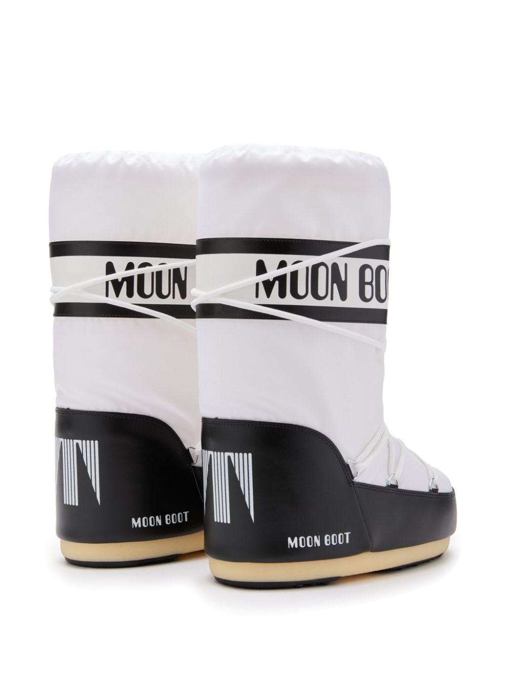 SLEEKEO Moon Boot - White & Black Two-Tone Winter Boots image 2