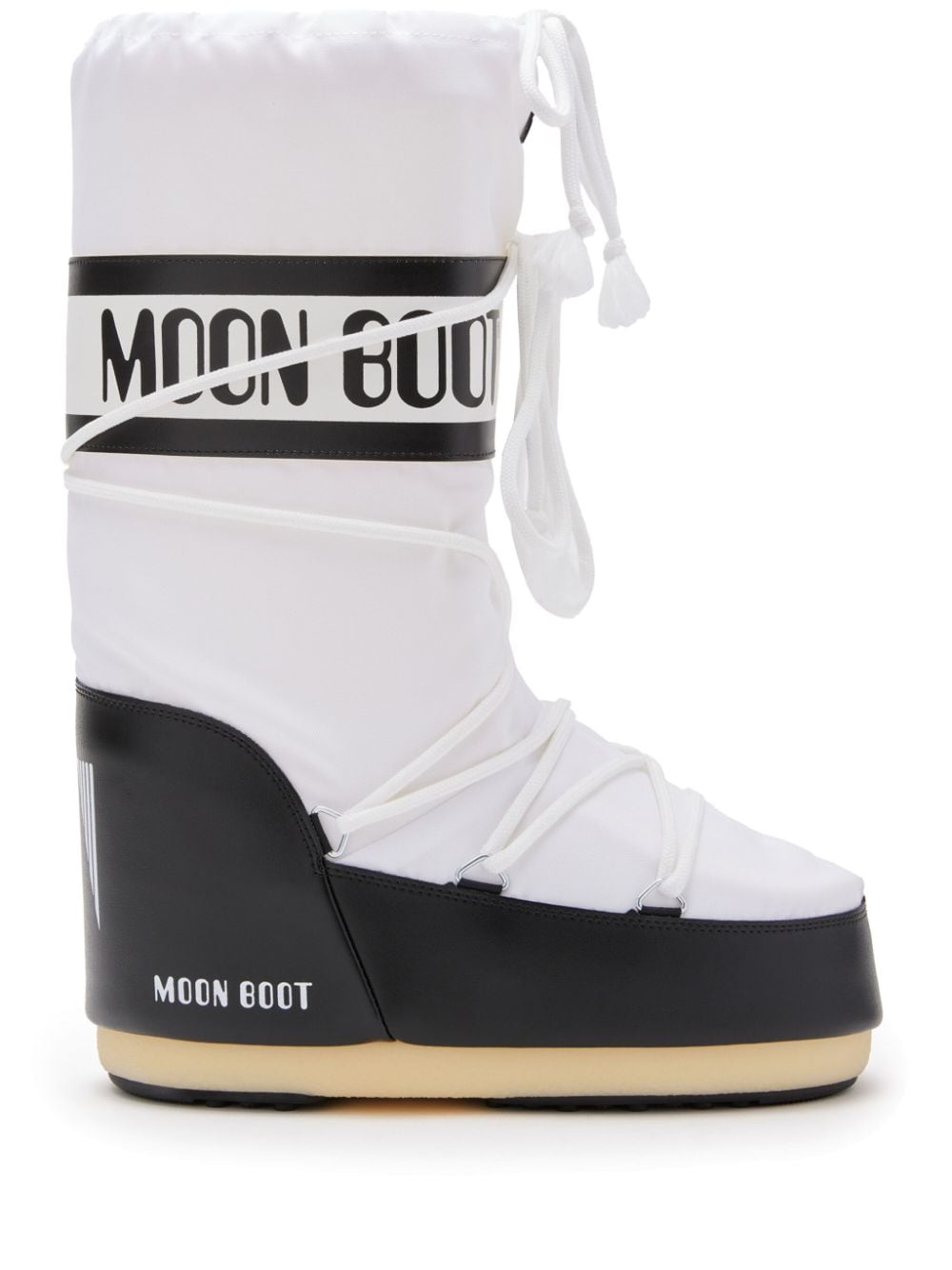 SLEEKEO Moon Boot - White & Black Two-Tone Winter Boots image 0