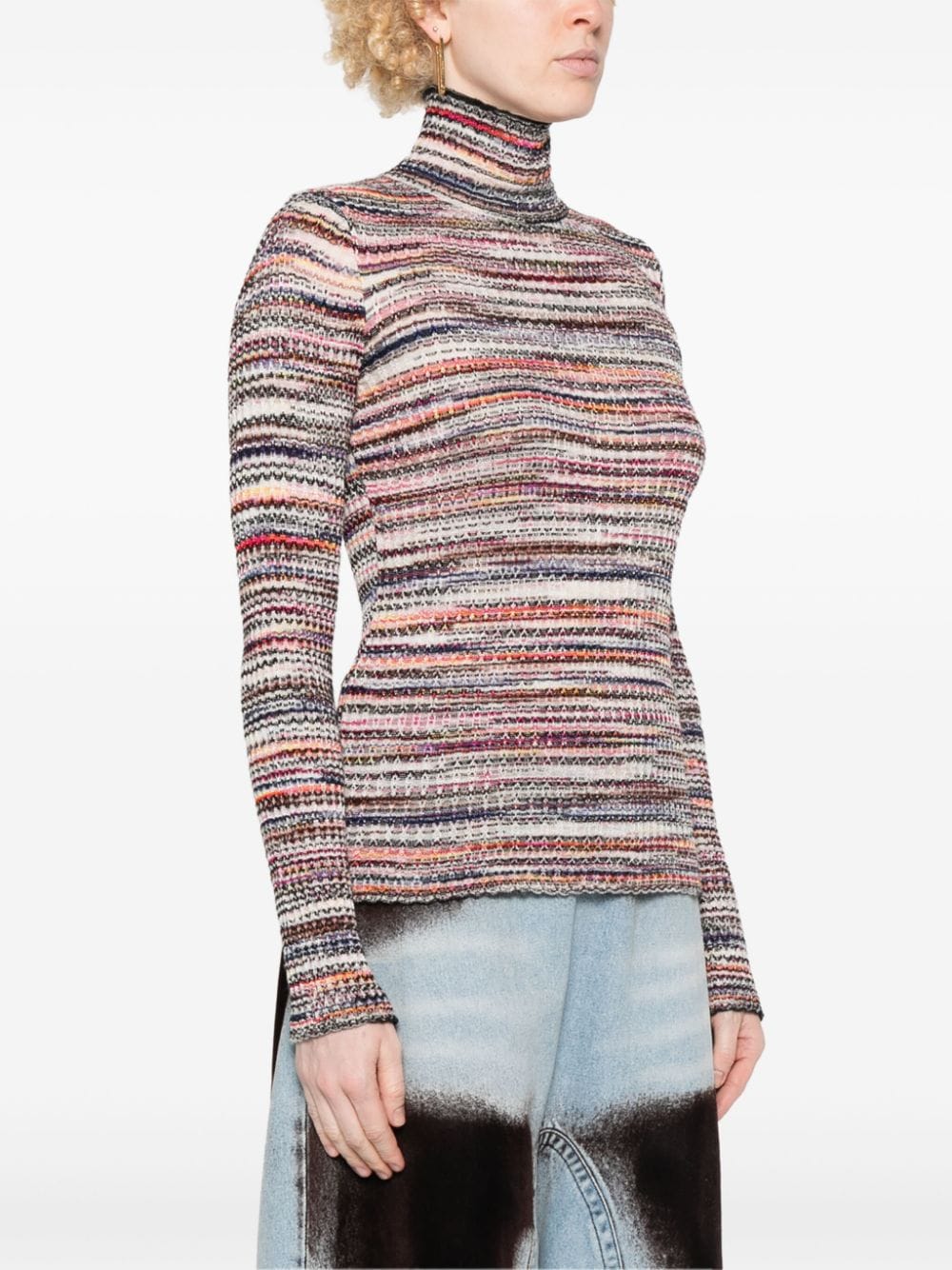 Missoni Women's Powder Knitted Sweater with Horizontal Stripes image 2