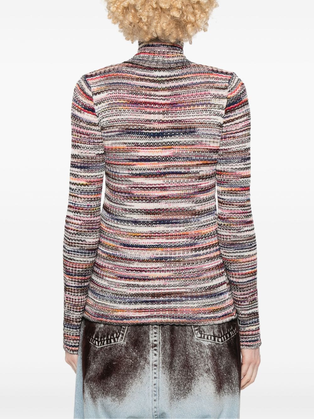 Missoni Women's Powder Knitted Sweater with Horizontal Stripes image 3