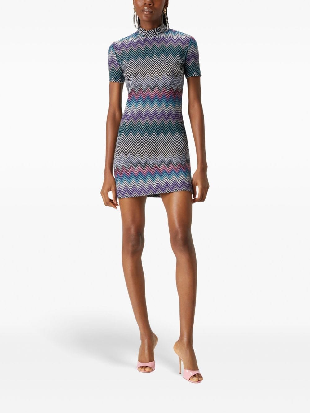 Missoni Signature Zigzag Woven Dress - Clear Blue image 1