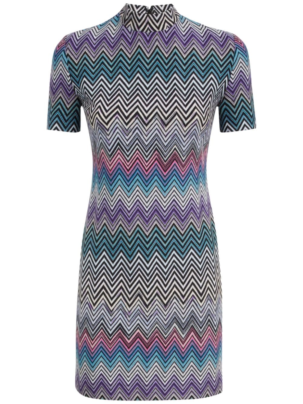 Missoni Signature Zigzag Woven Dress - Clear Blue image 0