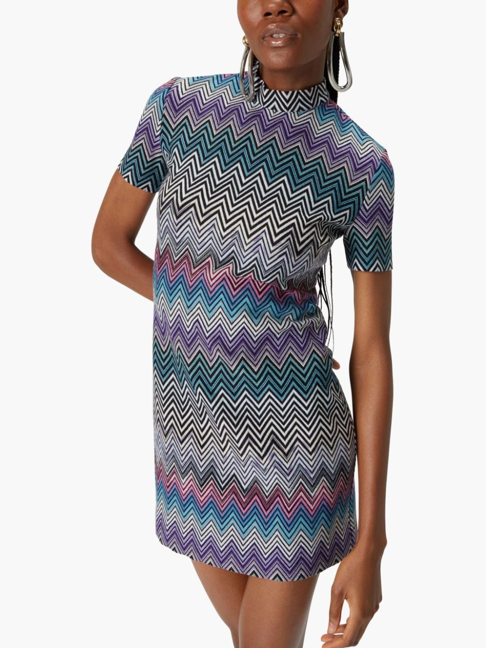 Missoni Signature Zigzag Woven Dress - Clear Blue image 3