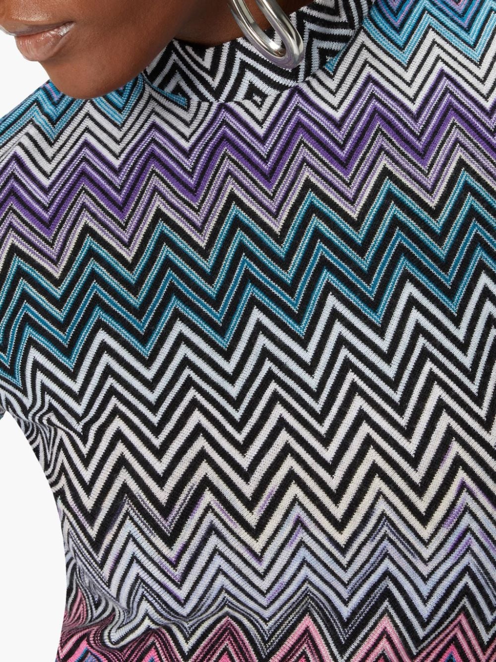 Missoni Signature Zigzag Woven Dress - Clear Blue image 4