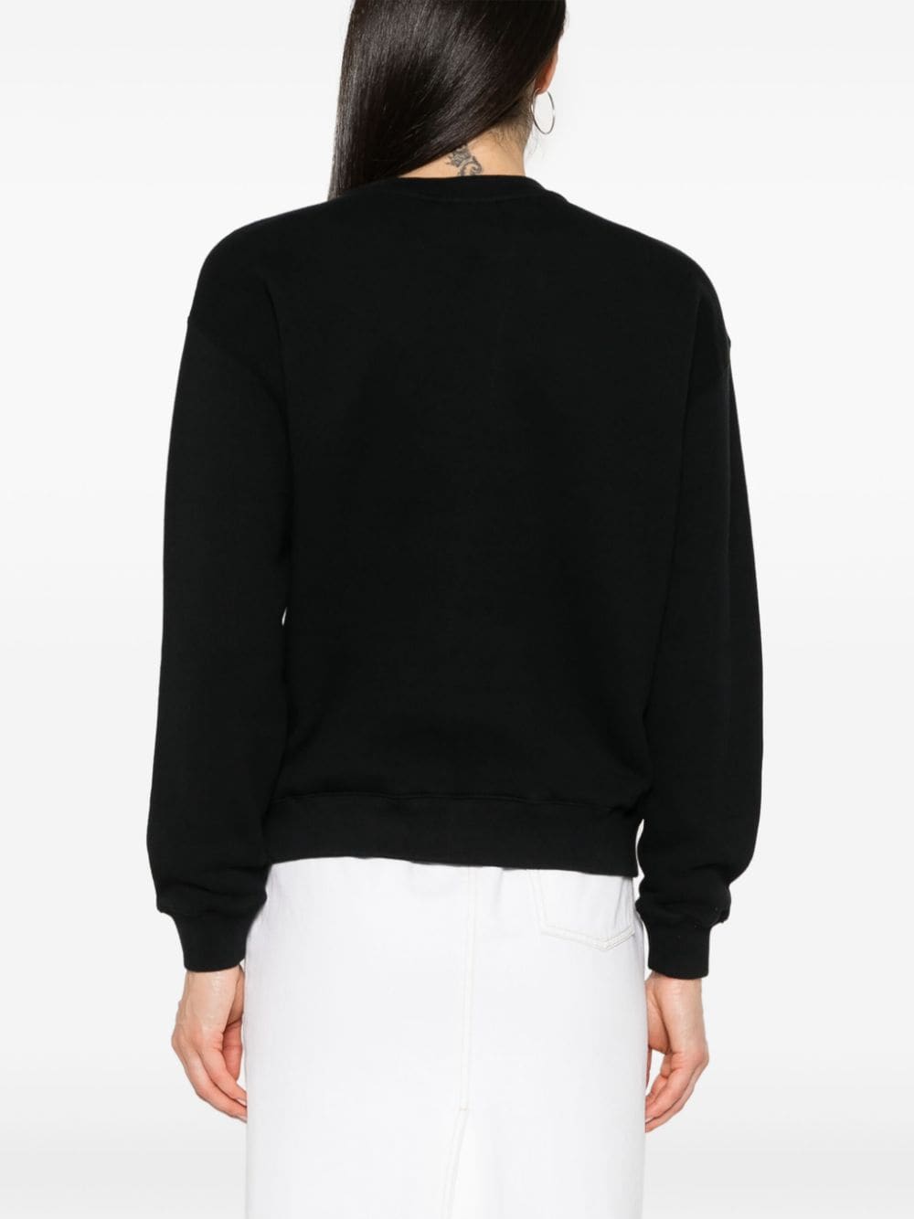 Maison Kitsuné Black Cotton Crew Neck Sweater image 2