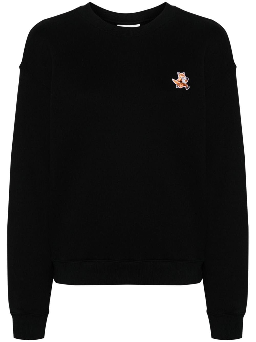 Maison Kitsuné Black Cotton Crew Neck Sweater image 0