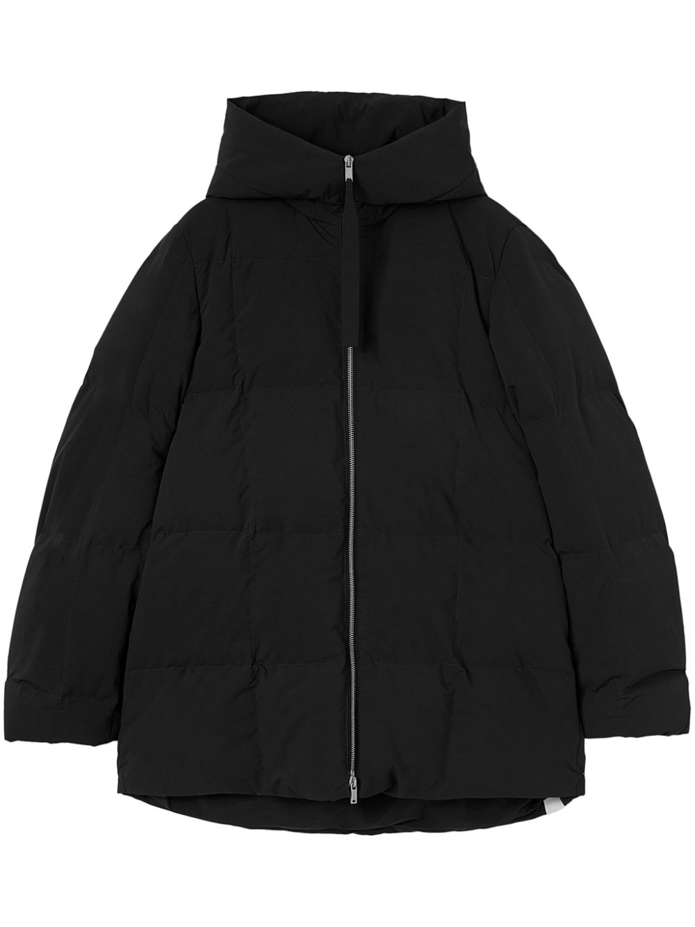 JIL SANDER PLUS Black Quilted Padded Long Coat image 0