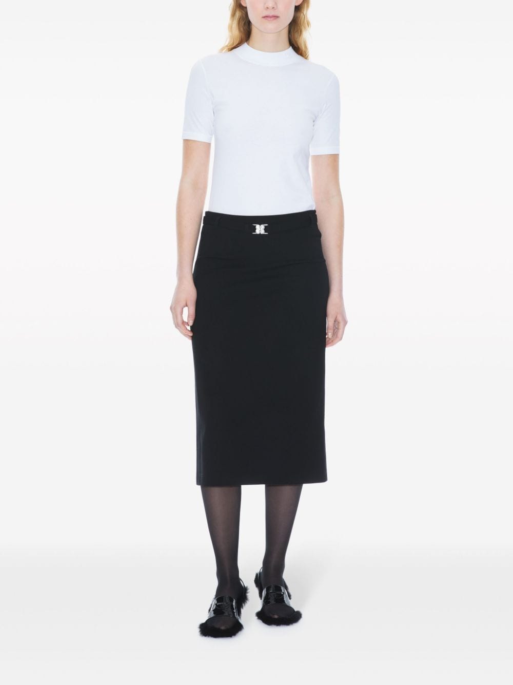 Filippa K White Organic Cotton Mock Neck Cropped Top image 2