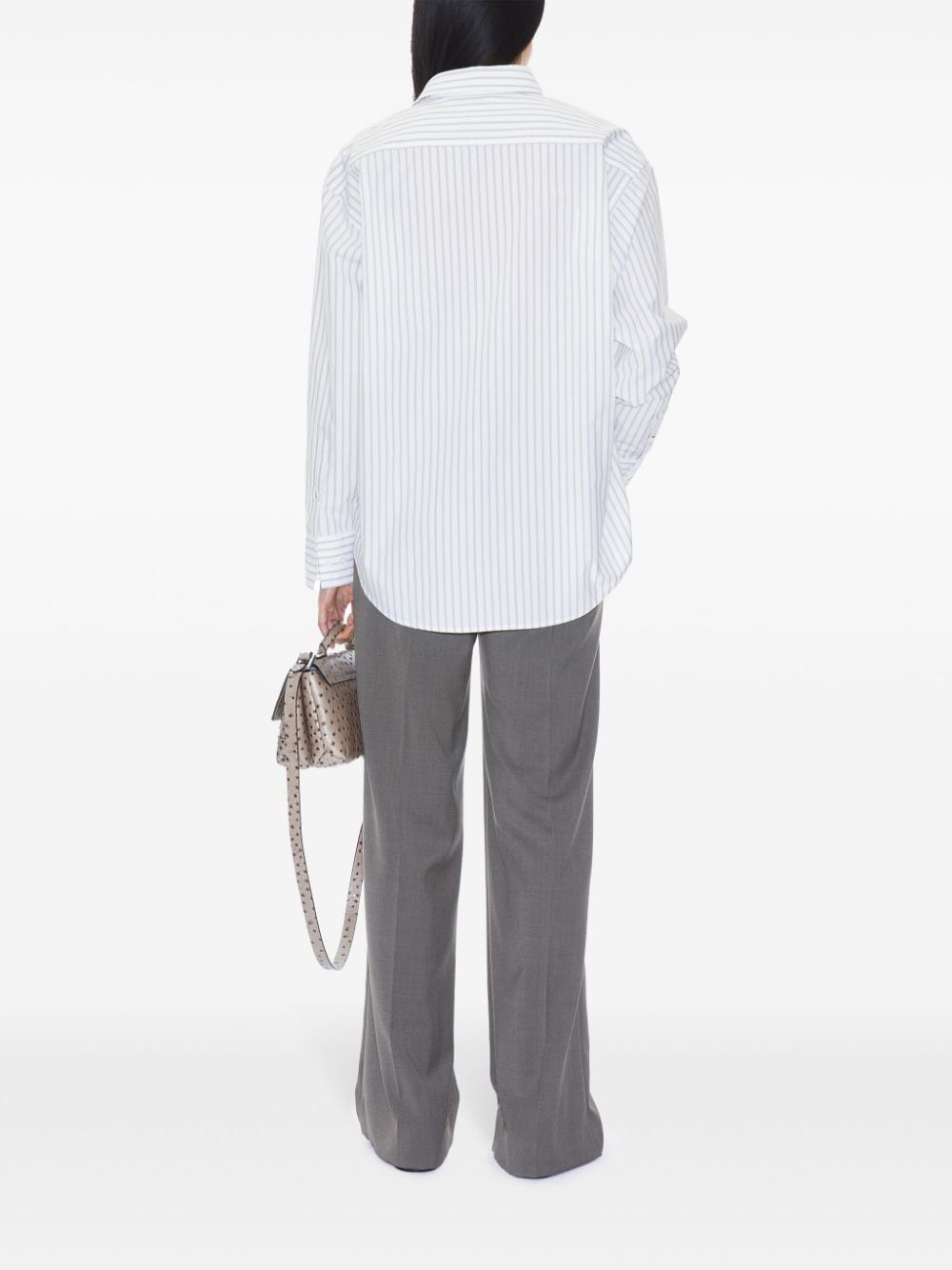 FILIPPA K White Organic Cotton Striped Poplin Shirt image 2