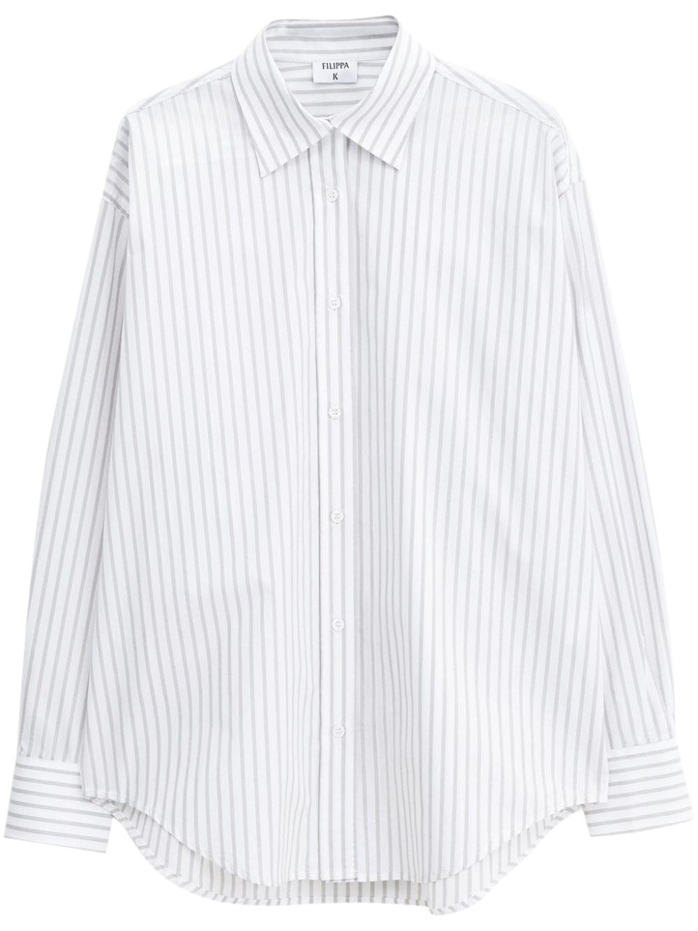 FILIPPA K White Organic Cotton Striped Poplin Shirt image 0