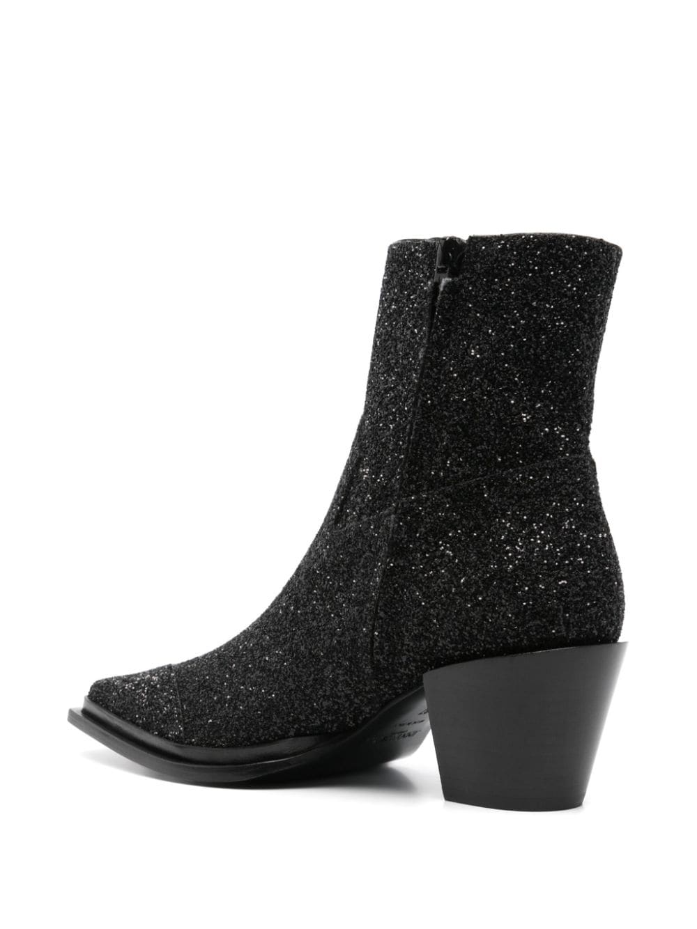 Jimmy Choo Black Glitter Western Ankle Boots image 2