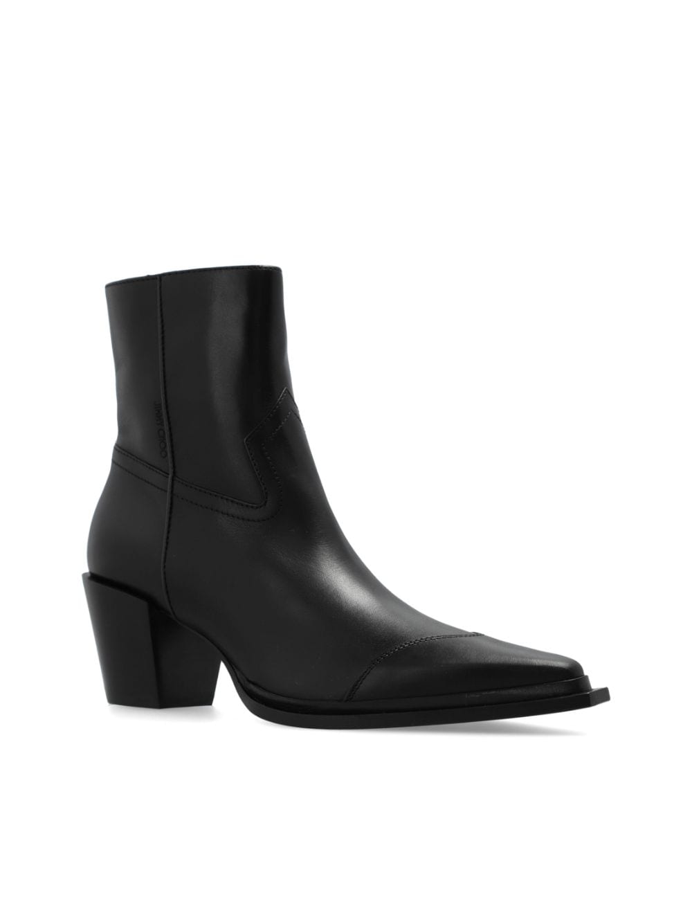 Jimmy Choo Black Leather Pointed Toe Ankle Boots image 3