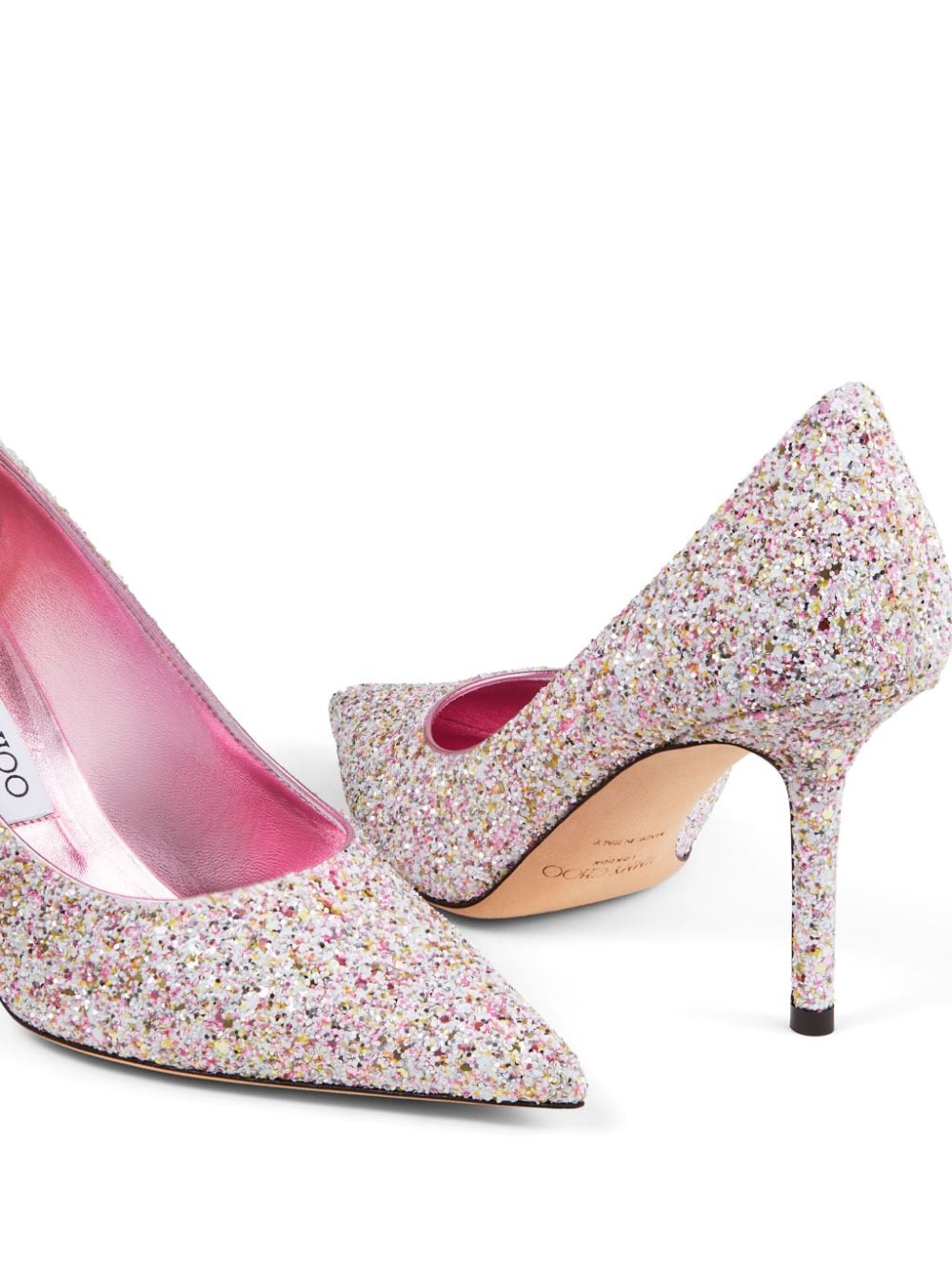 Jimmy Choo Pointed Toe Glitter High Heel Pumps image 1