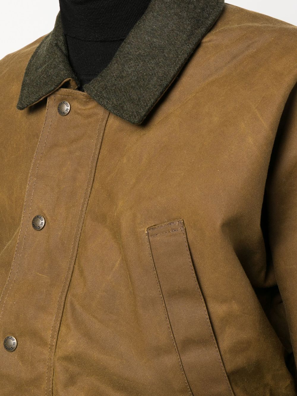 Filson Leather Brown Waxed Cotton Jacket image 3