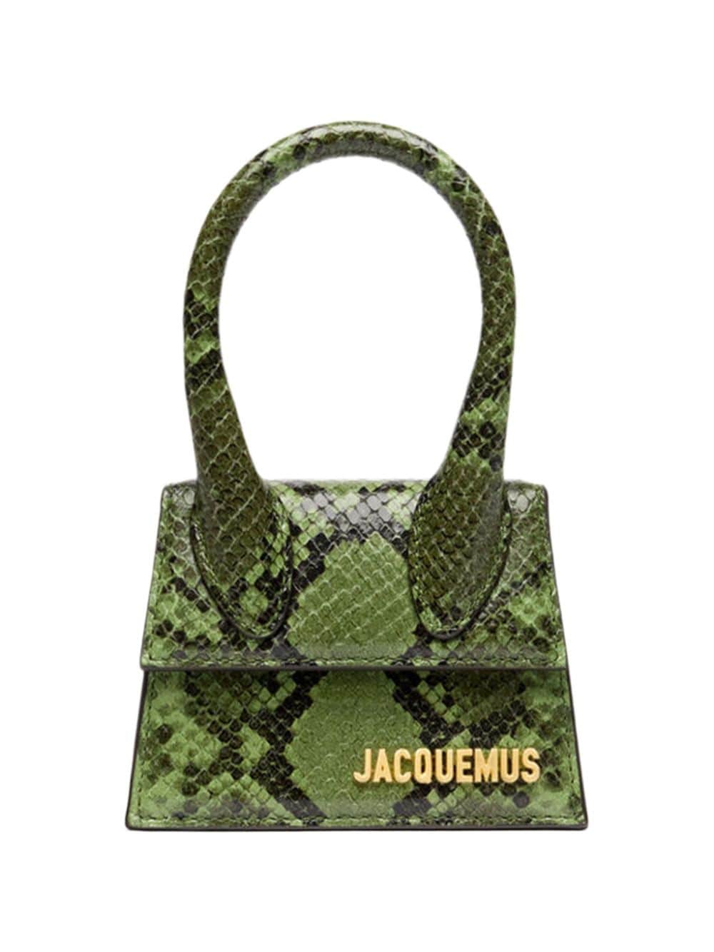 JACQUEMUS Le Chiquito Calfskin Leather Shoulder Bag - Green image 0