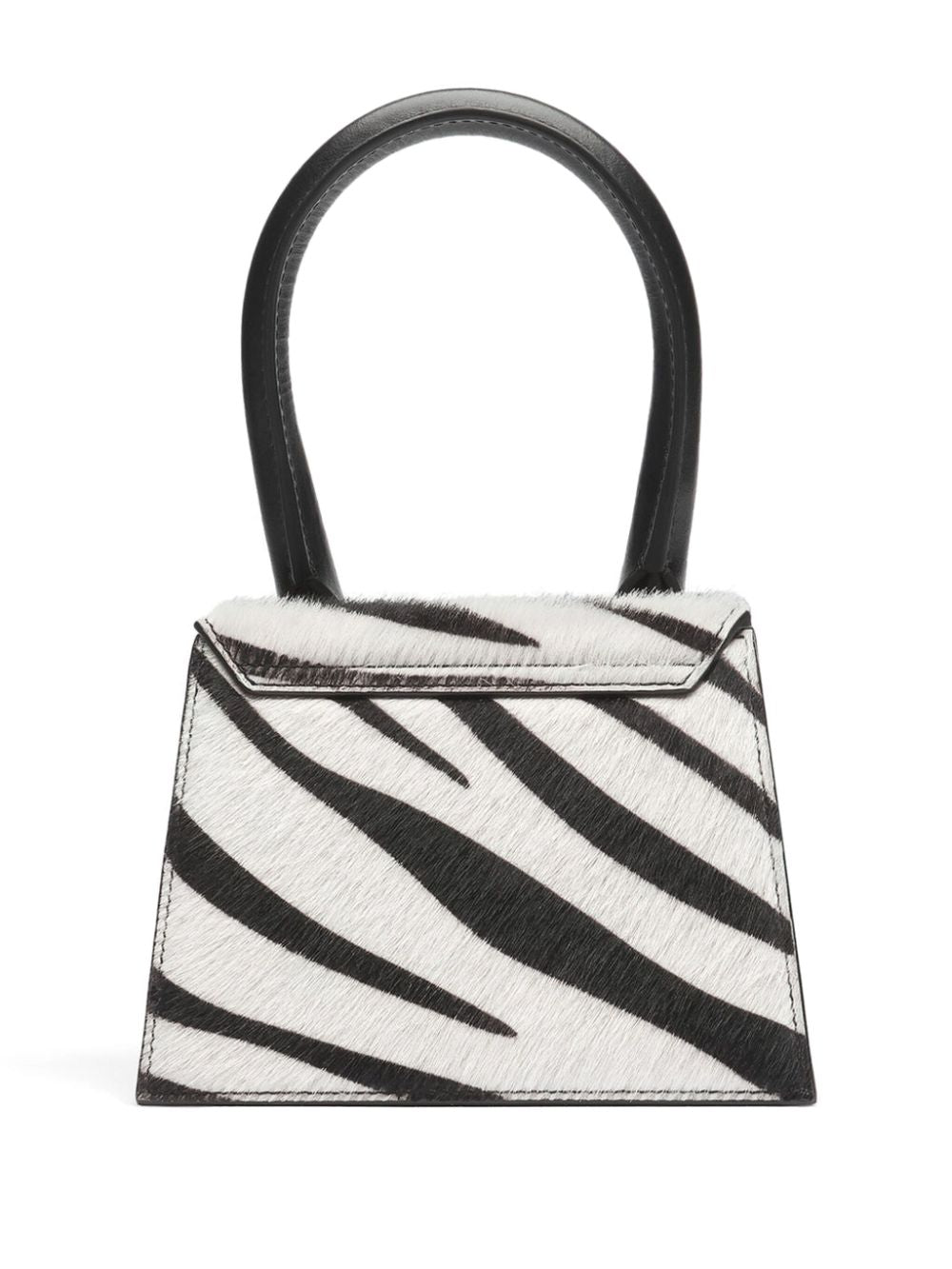 JACQUEMUS Le Chiquito Zebra Print Calfskin Shoulder Bag - Black image 3