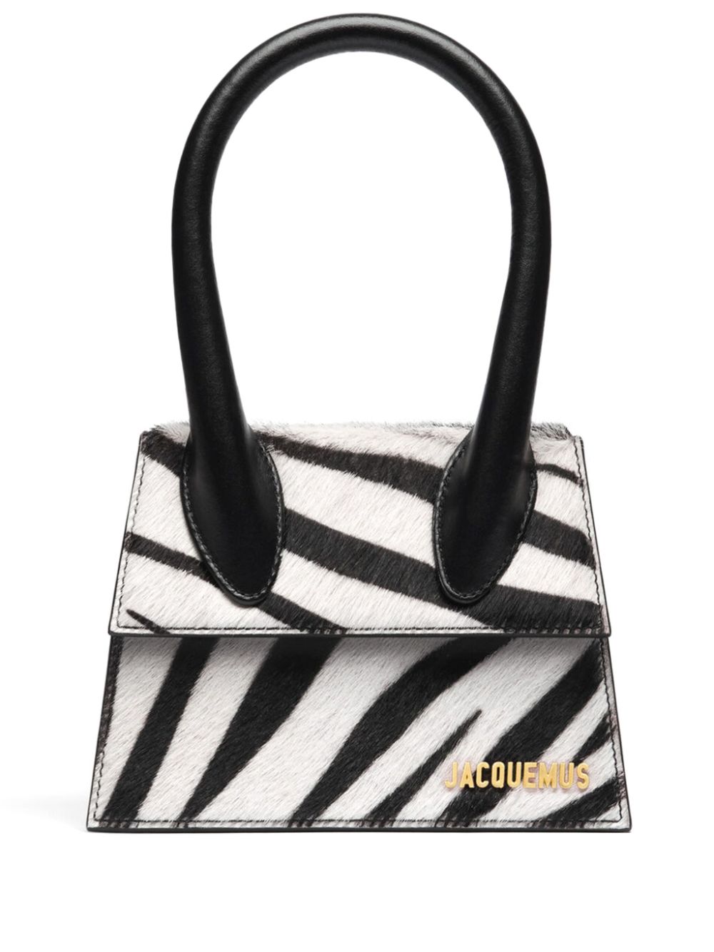 JACQUEMUS Le Chiquito Zebra Print Calfskin Shoulder Bag - Black image 0