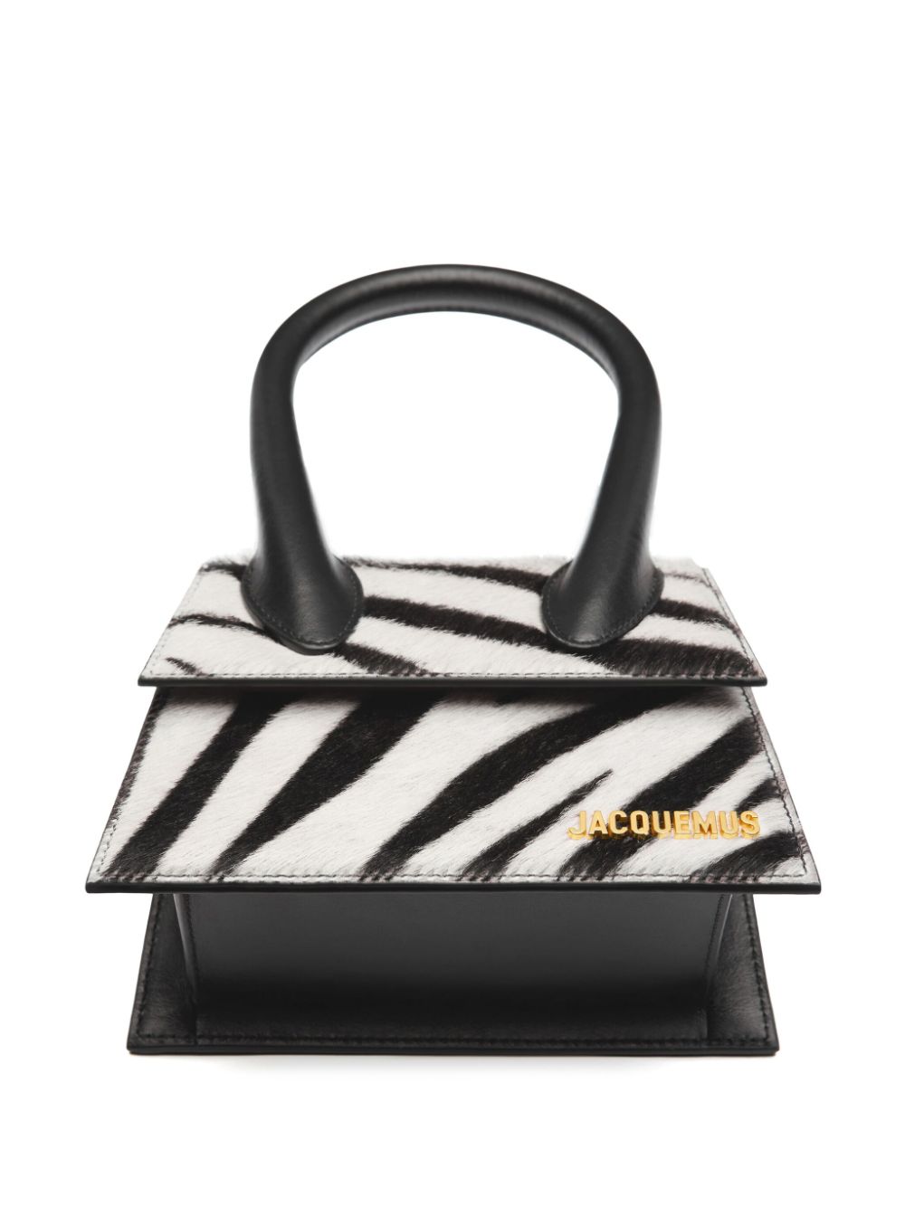 JACQUEMUS Le Chiquito Zebra Print Calfskin Shoulder Bag - Black image 5