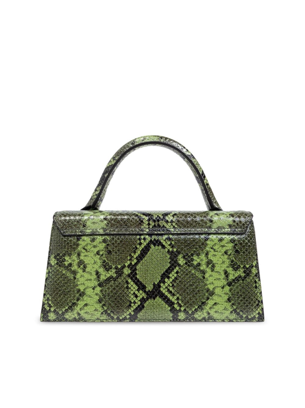 JACQUEMUS Green Calfskin Leather Snakeskin Effect Foldover Bag image 1