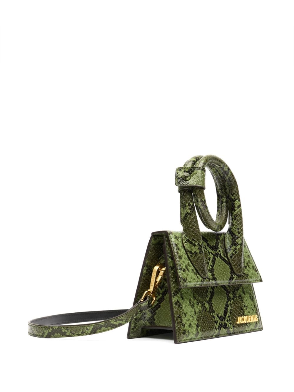 JACQUEMUS Le Chiquito Green Snakeskin Embossed Leather Bag image 1