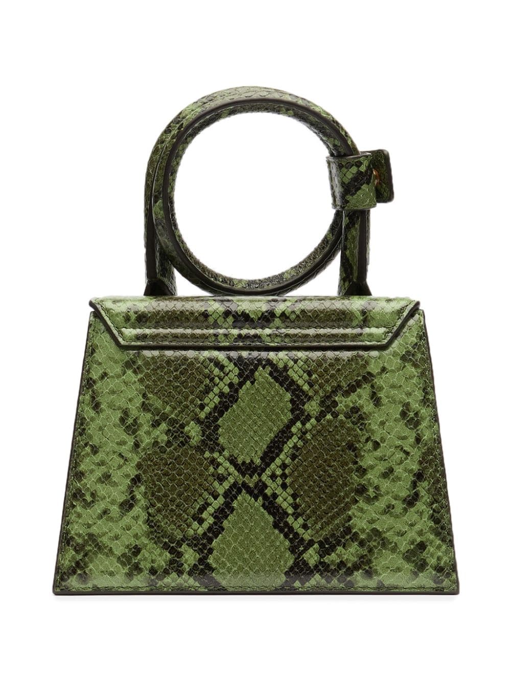 JACQUEMUS Le Chiquito Green Snakeskin Embossed Leather Bag image 2