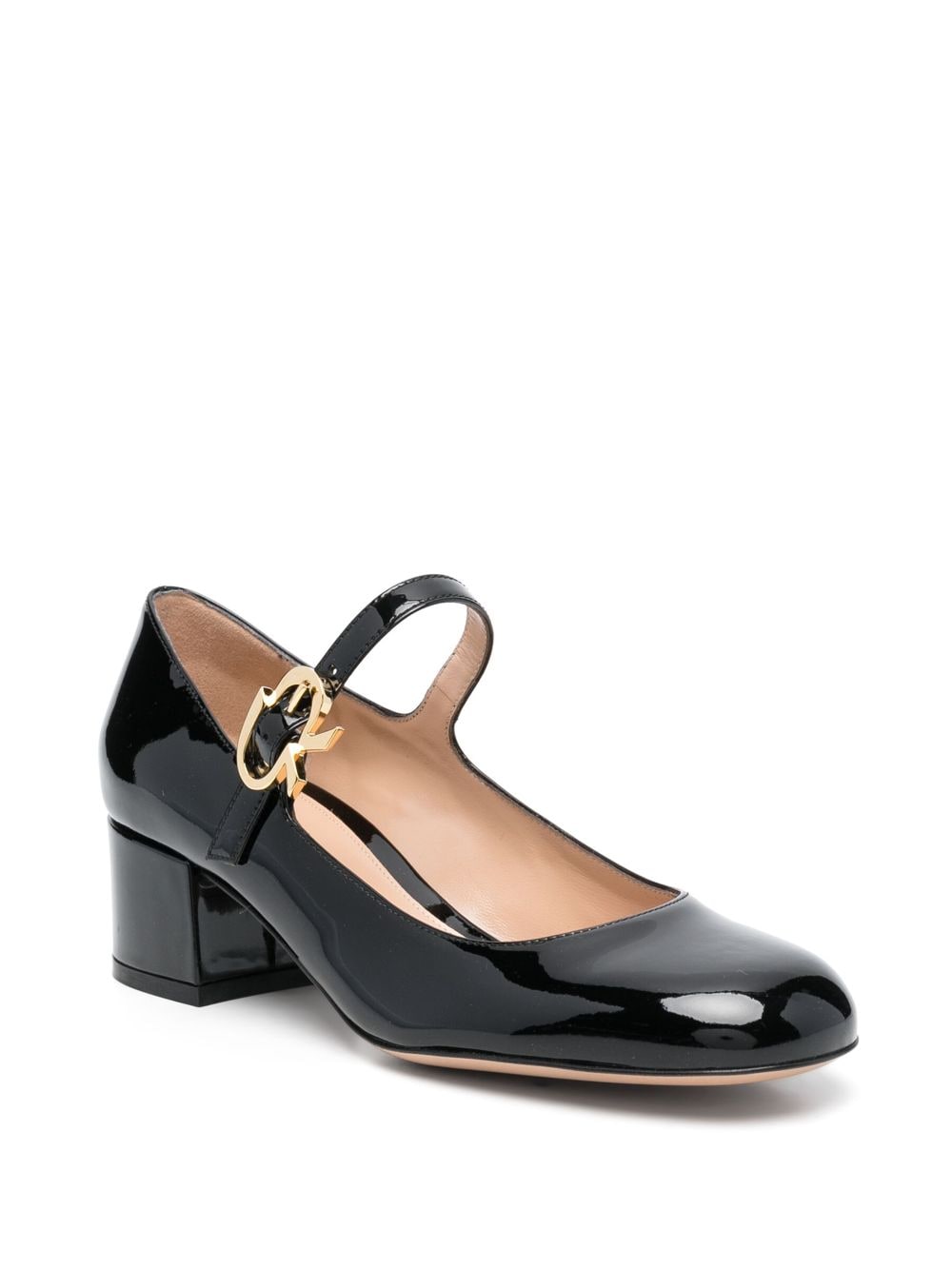 Gianvito Rossi Black Patent Leather Ankle Strap Heels image 3