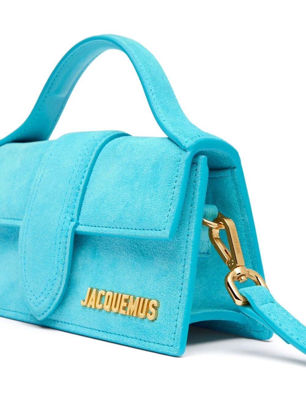 JACQUEMUS Clear Blue Suede Foldover Bag image 3