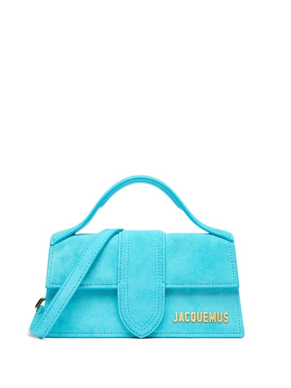 JACQUEMUS Clear Blue Suede Foldover Bag image 0