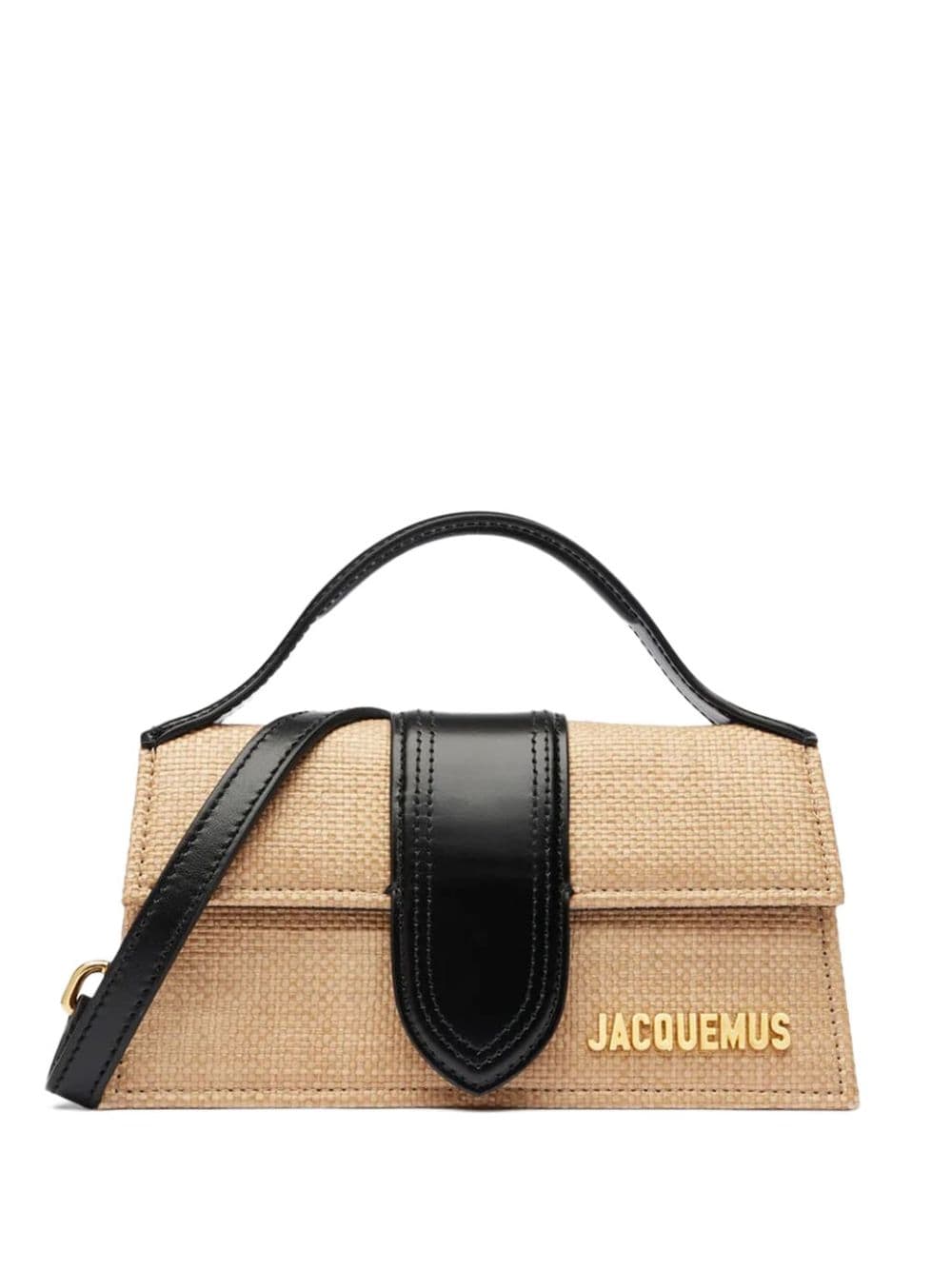 JACQUEMUS Le Chiquito Calfskin Raffia Bag - Beige image 0