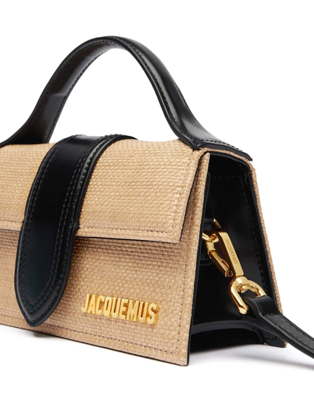 JACQUEMUS Le Chiquito Calfskin Raffia Bag - Beige image 5