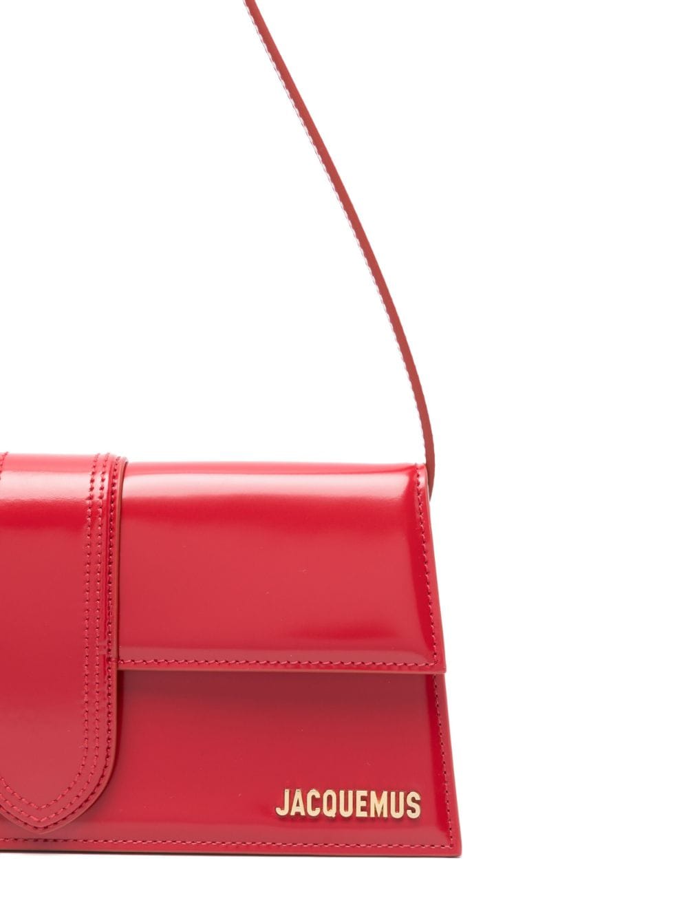 JACQUEMUS Le Chiquito Calfskin Patent Leather Shoulder Bag - Cardinal Red image 3