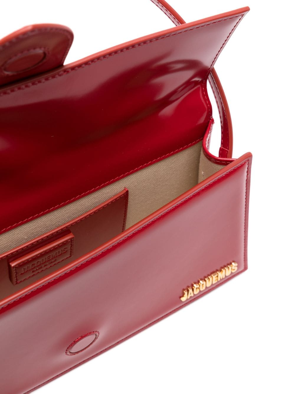 JACQUEMUS Le Chiquito Calfskin Patent Leather Shoulder Bag - Cardinal Red image 4