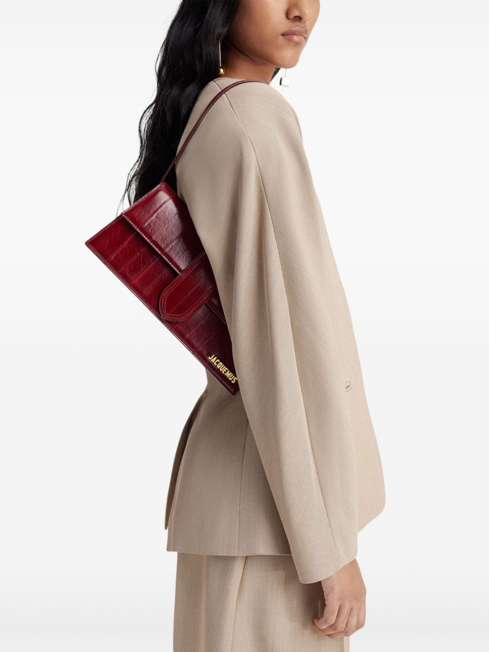 JACQUEMUS Bordeaux Leather Crossbody Bag image 4