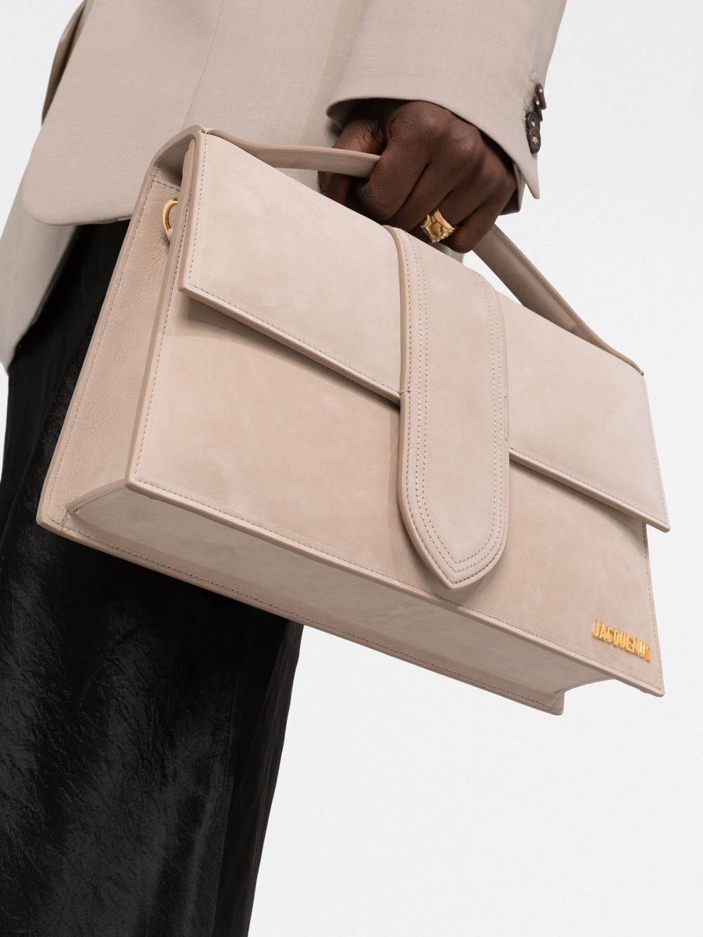 JACQUEMUS Le Chiquito Calfskin Leather Shoulder Bag - Beige image 1