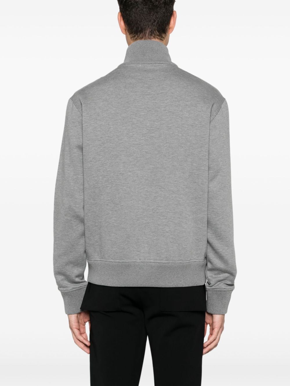 Givenchy Grey Cotton Blend Jersey Long Sleeve Coat image 3