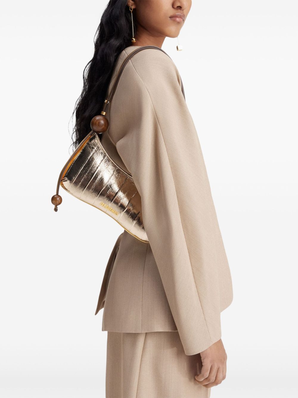 JACQUEMUS Le Chiquito Golden Mirror Leather Shoulder Bag image 5