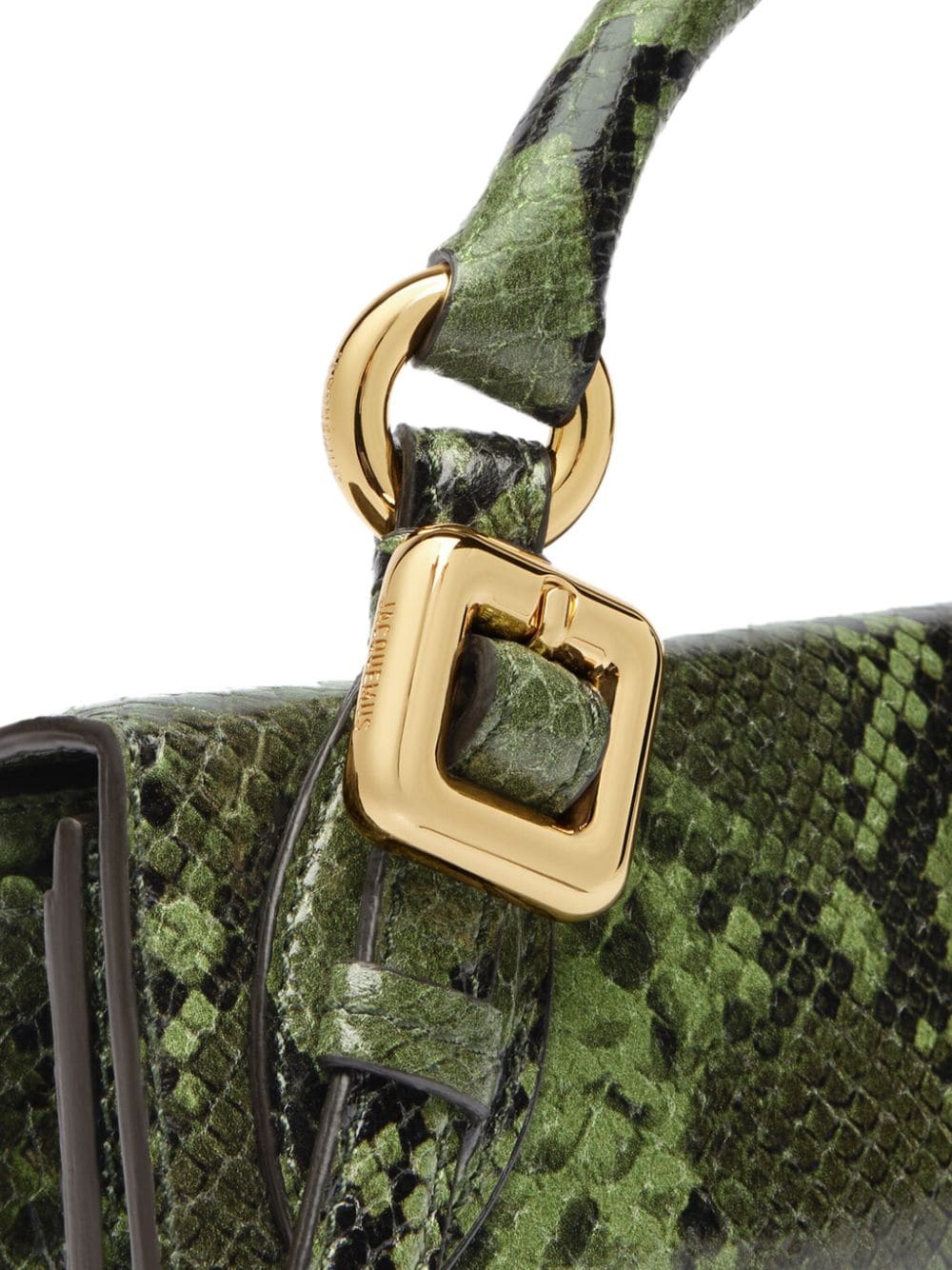 JACQUEMUS Le Chiquito Mini Snakeskin-Effect Leather Bag - Green image 1